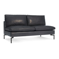New Standard 60&quot; Armless Sofa in Granite Leather - Angle 4