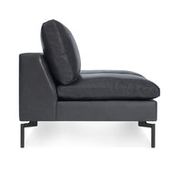 New Standard 60&quot; Armless Sofa in Granite Leather - Angle 5
