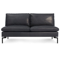 New Standard 60&quot; Armless Sofa in Granite Leather - Angle 1