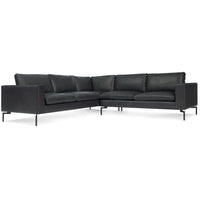 New Standard Sectional Sofa in Granite Leather - Angle 2