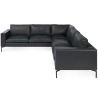 New Standard Sectional Sofa in Granite Leather - Angle 3