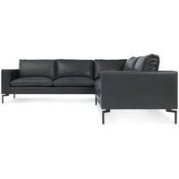 New Standard Sectional Sofa in Granite Leather - Angle 1