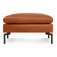 New Standard Ottoman in Toffee Leather - Angle 1