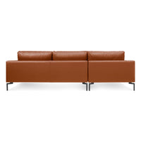 New Standard Sofa with Chaise in Toffee Leather - Angle 5
