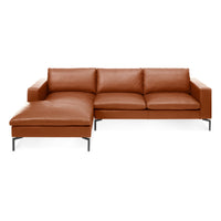 New Standard Sofa with Chaise in Toffee Leather - Angle 2