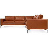 New Standard Sectional Sofa in Toffee Leather - Angle 1