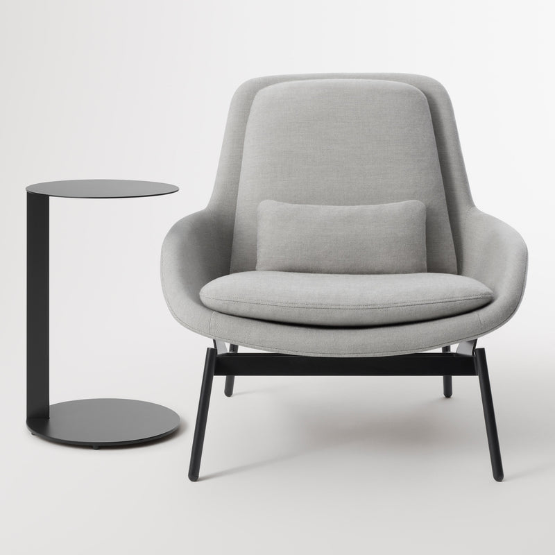 Note Tall Side Table in Black - Angle 2