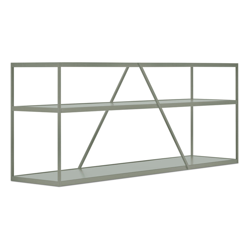 NeedWant Long and Low Shelving in Grey Green