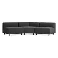 9 Yard Outdoor Angled Small Sectional Sofa in Sunbrella Coal - Angle 1