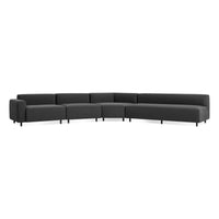 9 Yard Outdoor Angled Sectional Sofa in Sunbrella Coal - Angle 1