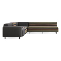 9 Yard Outdoor L Sectional Sofa en Sunbrella Stripe / Sunbrella Coal - ángulo 1