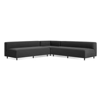 9 Yard Outdoor Armless L Sectional Sofa in Sunbrella Coal - Angle 2