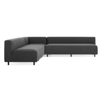 9 Yard Outdoor Armless L Sectional Sofa in Sunbrella Coal - Angle 1