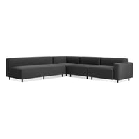 9 Yard Outdoor L Sectional Sofa in Sunbrella Coal - Angle 4