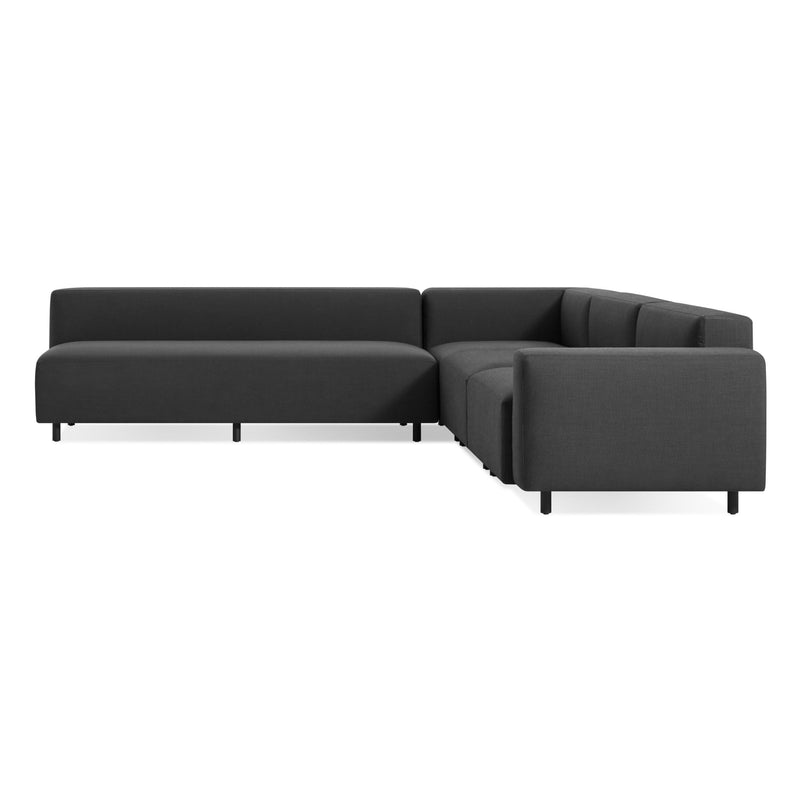 9 Yard Outdoor L Sectional Sofa in Sunbrella Coal