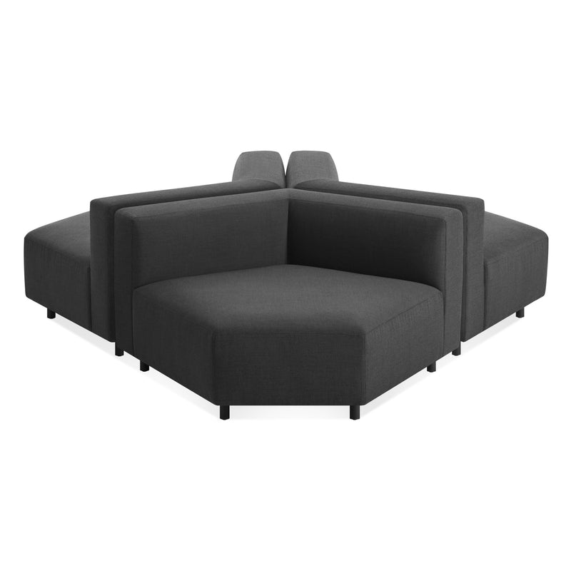 9 Yard Outdoor Wide Corner Cluster in Sunbrella Coal