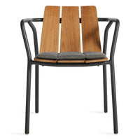Offline Outdoor Chair Seat Pad in Toohey Charcoal - Angle 3