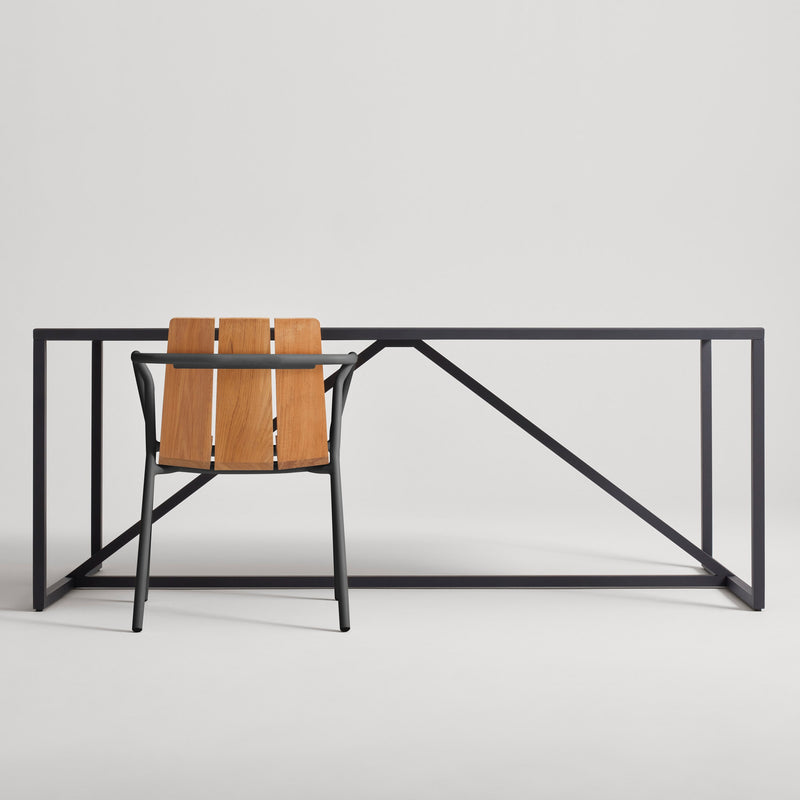 Offline Outdoor Chair in Teak / Carbon - Angle 2