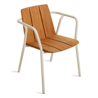Offline Outdoor Chair in Teak / White - Angle 3