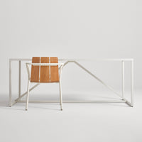 Offline Outdoor Chair in Teak / White - Angle 2