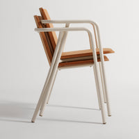 Offline Outdoor Chair in Teak / White - Angle 8