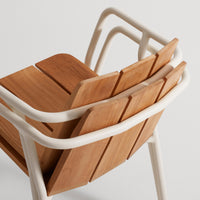 Offline Outdoor Chair in Teak / White - Angle 9