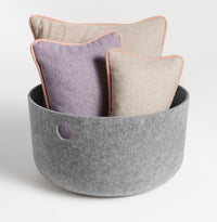 Olly Large Storage Basket in Light Grey - Angle 3