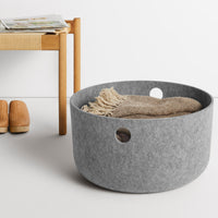 Olly Large Storage Basket in Light Grey - Angle 2