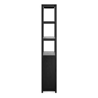 Open Plan Tall Bookcase with Storage in Black on Oak - Angle 6