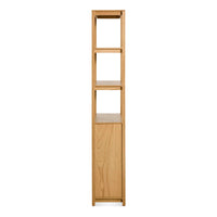 Open Plan Tall Bookcase with Storage in White Oak - Angle 6