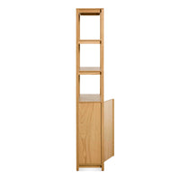 Open Plan Tall Bookcase with Storage in White Oak - Angle 7