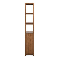 Open Plan Tall Bookcase with Storage in Walnut - Angle 6