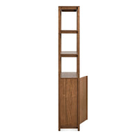 Open Plan Tall Bookcase with Storage in Walnut - Angle 7