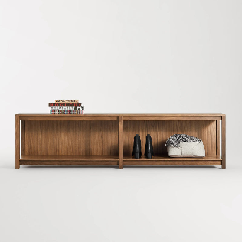 Open Plan Bench in Walnut - Angle 2