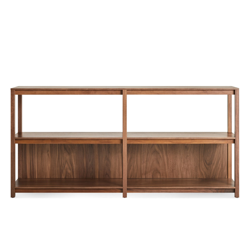 Open Plan Large Low Bookcase in Walnut