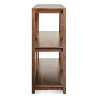 Open Plan Large Low Bookcase in Walnut - Angle 3