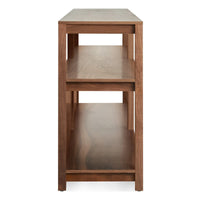 Open Plan Long and Low Bookcase in Walnut - Angle 4