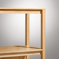 Open Plan Small Low Bookcase in White Oak - Angle 7