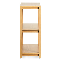 Open Plan Small Low Bookcase in White Oak - Angle 3