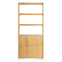 Open Plan Tall Bookcase in White Oak - Angle 5