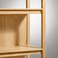 Open Plan Tall Bookcase in White Oak - Angle 7