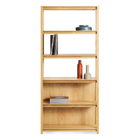 Open Plan Tall Bookcase in White Oak - Angle 6