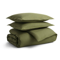 Blu Dot Percale Duvet Set in Loden Green - Angle 1