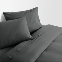 Blu Dot Percale Sheet Set in Charcoal - Angle 7