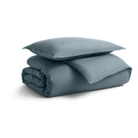 Blu Dot Percale Duvet Set in Grey Blue - Angle 1