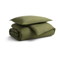 Blu Dot Percale Duvet Set in Loden Green - Angle 1