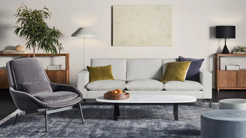 Super Swoval Coffee Table in Marble / Black