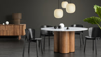 4/4 Round Dining Table en Marble / White Oak - ángulo 15