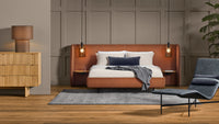 Hilla Small Table Lamp in Linen - Angle 3