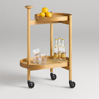 Pose Bar Cart in White Oak - Angle 3